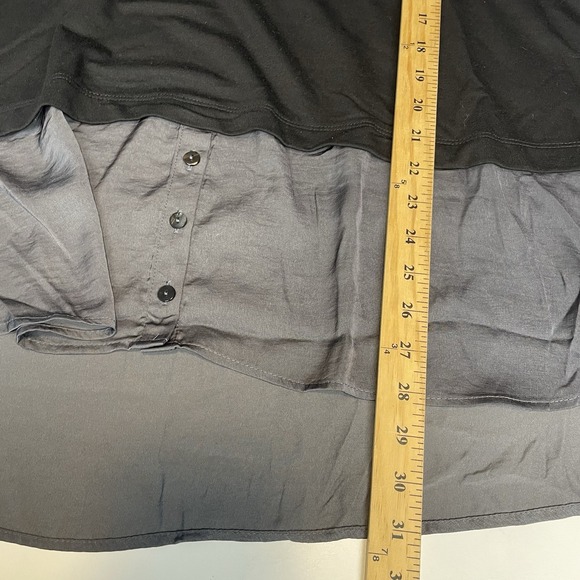 Logo Lounge Lori Goldstein Top Womens 3X Contrast Hem Casual Comfy Black Gray - Picture 6 of 6